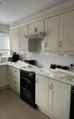 Process of kitchen getting painted