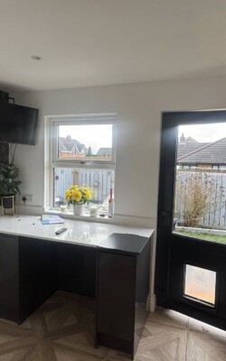Black and white painted kitchen