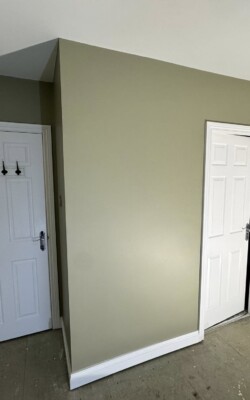 Green painted walls in house